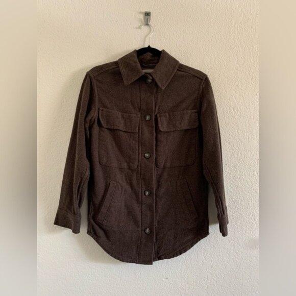 Everlane Women's Size XXS Shacket  Oversized Shirt Jacket Heather Brown - Picture 1 of 10